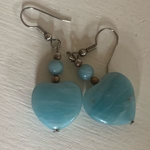 Blue Valentine! Drop Heart Pierced Earrings